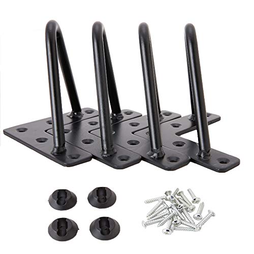 Osring 6 Inch Hairpin Legs 3/8" Dia 2 Rods, Black Furniture Table Feet 4pcs - color: Black, size: 6 Inch