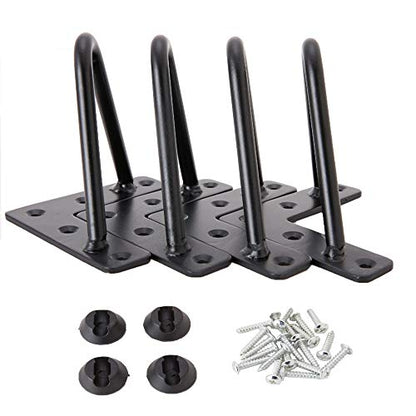Osring 6 Inch Hairpin Legs 3/8" Dia 2 Rods, Black Furniture Table Feet 4pcs - color: Black, size: 6 Inch