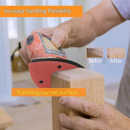 25PCS Mouse Sander Sandpaper with 2pcs Foam Sanding Pads for Mouse Sander 140mm*90mm 5 Holes Mouse Detail Sander Sandpaper 40-240 Grits - size: mouse sanderpaper with Interface Pad