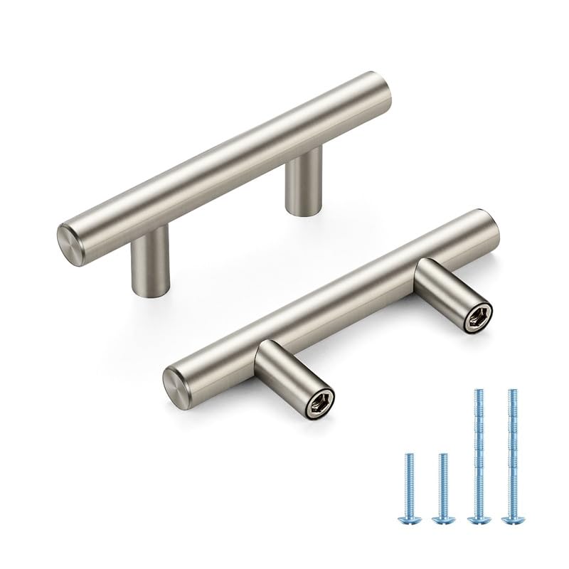 HOME EDIT Brushed Nickel Cabinet Handles, Drawer Pulls, 2-1/2 Inch, 30 Pack - color: Brushed Nickel, size: 2-1/2 Inch Hole Center