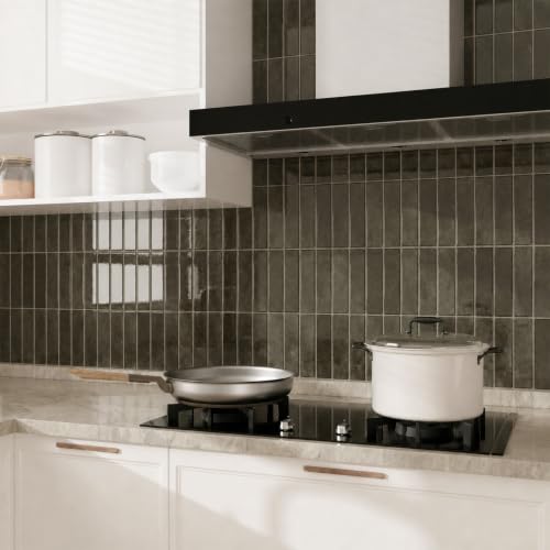 Peel and Stick Backsplash Tile for Kitchen, 10 Sheets, 11.42''x9'' - color: Dark Brown