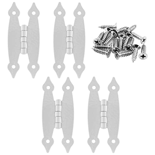 Murtenze 3.5 Inch White Antique H Hinges, 4 Pack - color: White