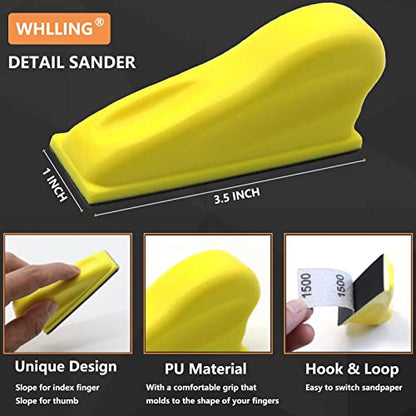Micro Zip Detail Sander 70PC Sandpaper-Grit 400 600 800 1000 1500 2000 3000 - style: Black 400-3000 Grit