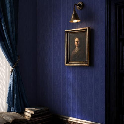 JiffDiff Navy Blue 3D Embossed Textured Peel Stick Wallpaper 17.3"x120" - color: Navy Blue, size: 17.3" x 120"