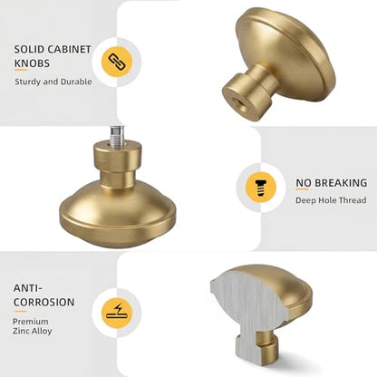 Goldenwarm Champagne Bronze Cabinet Knobs, Round Drawer Handles 1-1/4 Inch 10 Pack | Rustproof Single Hole Cabinet Hardware, Solid Zinc Alloy, Screws Included for Cupboard Closet Furniture Upgrade - color: Champagne Bronze, size: Knob(1-1/4 In)