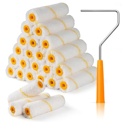 Mister Rui 24 Pieces 4-Inch Small Paint Roller Covers Microfiber Rollers