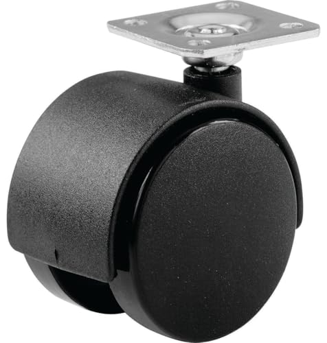 Shepherd Hardware 9417 2-Inch Office Chair Caster, Twin Wheel, 1-1/2-Inch Sq. Plate, 75lb Load Capacity, 2-Pack,Black - style: 2" wheel, 1-1/2" Sq. plate