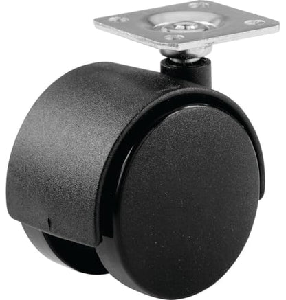 Shepherd Hardware 9417 2-Inch Office Chair Caster, Twin Wheel, 1-1/2-Inch Sq. Plate, 75lb Load Capacity, 2-Pack,Black - style: 2" wheel, 1-1/2" Sq. plate