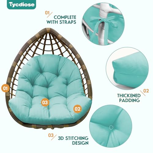 Egg Chair Cushion Replacement, Waterproof Outdoor Hanging Egg Chair Cushion Hammock Swing Chairs Cushions Pads, U-Shaped Thickened Cushions for Hanging Eggs Chairs, 47x33x7 Inches (Teal) - color: Teal