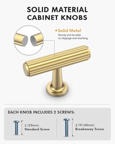 Champagne Bronze Cabinet Knobs Drawer Pulls 10 Pack - color: Champagne Bronze, size: T-Knob