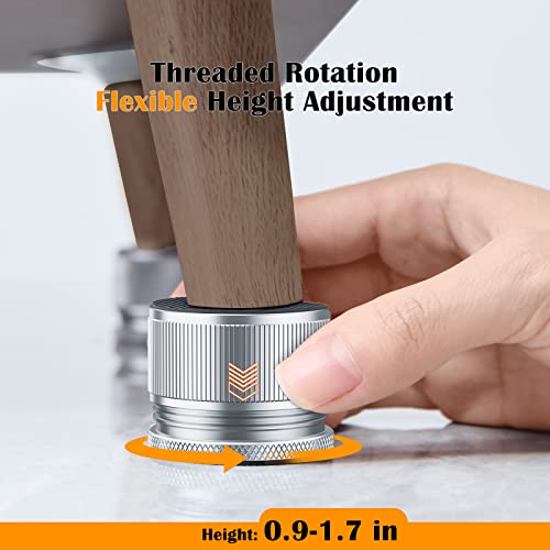 Adjustable Furniture Risers 0.9-1.7in, Metal Furniture Riser-Sliver 4 Pcs - color: Sliver