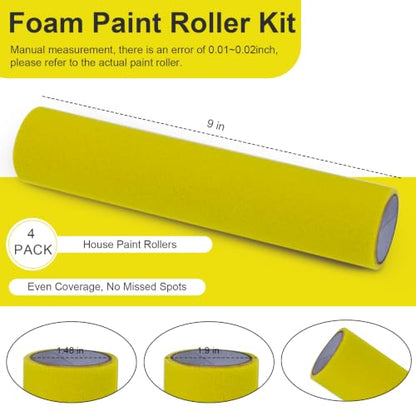 Foam Paint Roller Covers, Lint-Free Lightweight Paint Roller for Houses