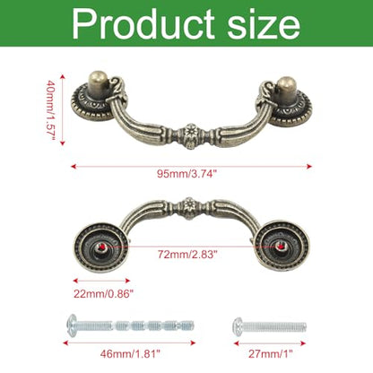 8 Pack 2.75" Hole Center Bail Pull Antique Bronze Drawer Handle - color: Antique Bronze(8 PCS), size: 2.75 Inch