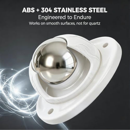Self Adhesive Caster Wheels: 360° Swivel Bulk Pack (White, 8pcs - color: White, size: 8pcs