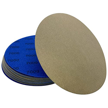 6 Inch 7000 Grit Wet Dry Sandpaper，25 PCS Hook and Loop Sanding Discs - style: Grit 7000
