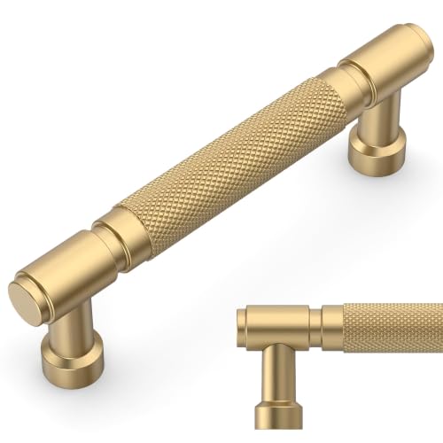Amerdeco 10 Pack Champagne Bronze knurled Cabinet Pulls 4" - color: Champagne Bronze, size: 4" hole center