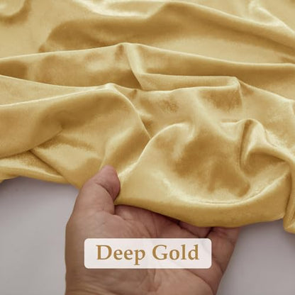 Deep Gold 2‑Way Stretch Velvet Fabric 3 Yards 60 Inch Wide - color: Deep Gold, size: 3 Yards