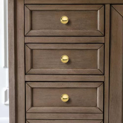 khtumeware Unlacquered Brass Classic Knobs Cabinet 5 Pack 1-1/4 inch Diameter Round Knobs for Kitchen Cabinets,Bathroom Dressers and Cupboards - color: Unlacquered Brass, size: 1-1/4 inch(32mm)