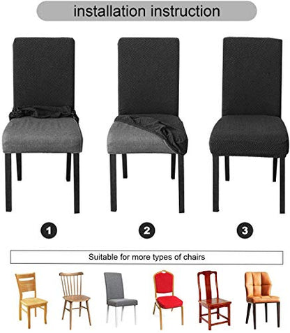 Genina Waterproof Chair Covers for Dining Room Chair Slipcovers Set of 4 - color: Chocolate, size: 14-18in Waterproof
