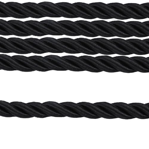 10 Yards / 1cm Twisted Rope Cord Trim Nylon Rope Thread String for DIY,Home Decor,Sofa Furniture Decoration- (Black, 10 Yard) - style: black