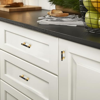 HOME EDIT Black & Gold Pulls Cabinet Handles 2-1/2 Inch 10 Pack - color: Black Gold, size: 2-1/2 In Hole Center