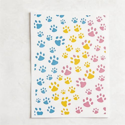 TIAMECH A4 Reusable Dog & Cat Paw Stencil for Painting - color: Pet Paw