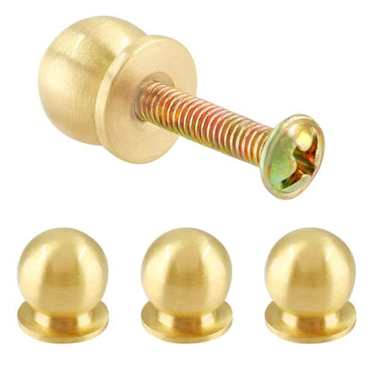 Jiozermi 4 Packs Mini Round Solid Brass Knobs, 1/2 Inch, Gold - color: Gold, size: 1/2 Inch(12mm)