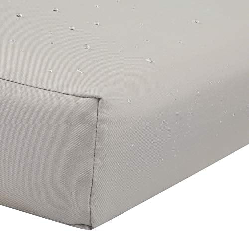 Classic Accessories Ravenna Water-Resistant 17 x 15 x 2 Inch Patio Seat Cushion, Mushroom, Chair Seat Cushion - color: Mushroom, size: 17"W x 15"D x 2"Thick
