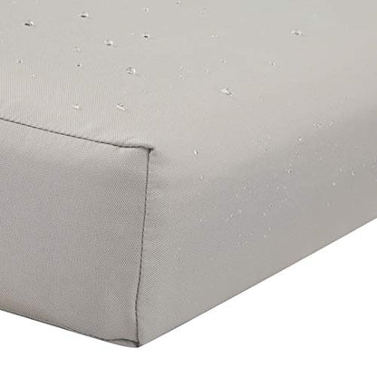 Classic Accessories Ravenna Water-Resistant 17 x 15 x 2 Inch Patio Seat Cushion, Mushroom, Chair Seat Cushion - color: Mushroom, size: 17"W x 15"D x 2"Thick