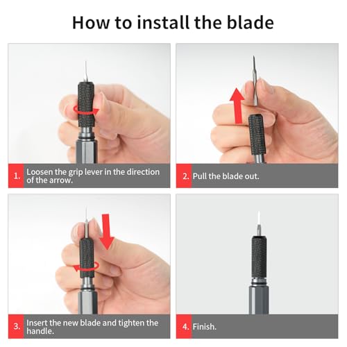 Model Scriber, Line Scriber with Tungsten Steel Blades, Model Scribing Tool for Modeling Hobby, RG Scale Model, Gundam Model Kit, Plastic Models, Resin GK Carved Engraved Lines (0.125MM) - size: 0.125MM