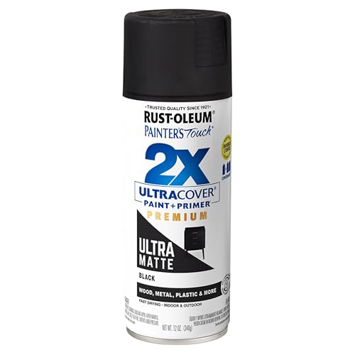 Rust-Oleum Painter's Touch 2X Ultra Cover Spray Paint, Ultra Matte Black - color: Ultra Matte Black, size: 17 Fl Oz (Pack of 1)