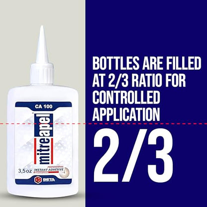 MITREAPEL CA Glue with Activator (3x1.7oz-3 x 6.7 floz)Instant Bond Professional Cyanoacrylate Adhesive and Super Glue Accelerator for Woodworking ,Ceramic,3D Printing,Glass, DIY&Craft, Plastic,Repair - size: 3 Pack