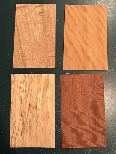 Wood Veneer Variety Pack 65 Pieces 5" x 8" Domestic Exotic Marquetry Pack Inlay 1/42" Thickness Over 18 Square feet