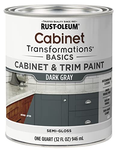 Rust-Oleum Cabinet Transformations & Trim Paint, Dark Gray, Quart - color: Dark Gray, size: 32 Fl Oz (Pack of 1)