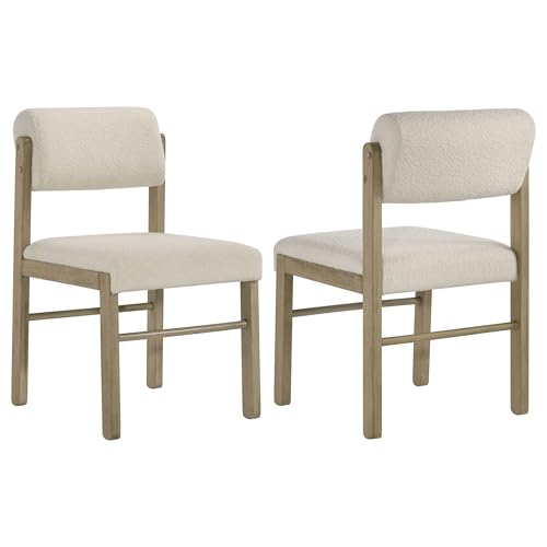 Coaster Kehoe Dining Side Chair Set of 2, Natural Oak and Cream 193932NAT - color: Natural Oak/Cream