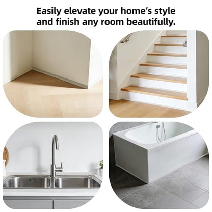 Self-Adhesive Silicone Inside Corner Trim, White, 10 ft - size: 10 Ft