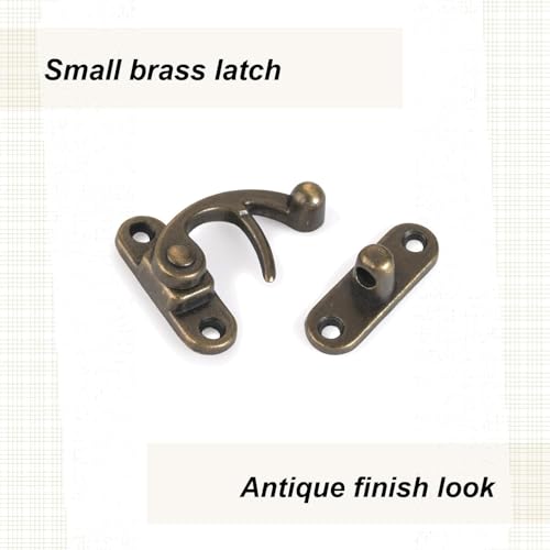 Highpoint Hook Latch Small Antique Brass 1-Piece with Screws - size: 1-3/8" tall and 1-1/8" wide Antique Brass