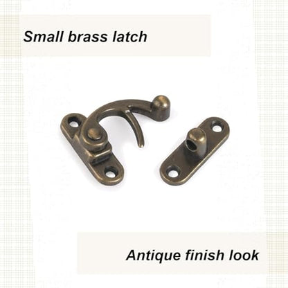 Highpoint Hook Latch Small Antique Brass 1-Piece with Screws - size: 1-3/8" tall and 1-1/8" wide Antique Brass