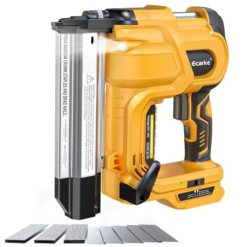 Ecarke Cordless 2 Inch Brad Nailer Compatible with DeWalt 20V Battery(Tool only),2 In 1 Electric Nail Gun,18GA Staple Gun with 1000 Nails, Battery Powered Nail Gun for Trim Wood Crafting Home DIY - color: Cordless Brad Nailer for Dewalt 20v Battery