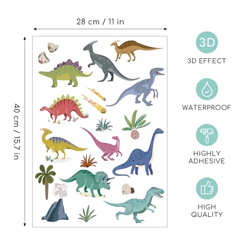 Joeyan Rub On Transfers for Crafts and Furniture, 2 Sheets Large Dinosaur Rub on Stickers DIY Animal Transfer Decals for Wood Glass Metal Canvas Porcelain Plastic Home Decorations, 11" x16" - style: Dinosaur