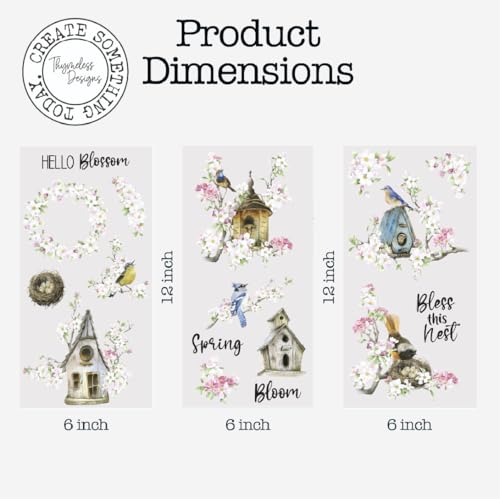 Rub on Transfers for Crafts and Furniture | 3 Design Sheets 6”x 12” | Home Decor Transfers | Furniture and Craft Decals | by Thymeless Designs (Farmhouse Churches) - style: Farmhouse Churches