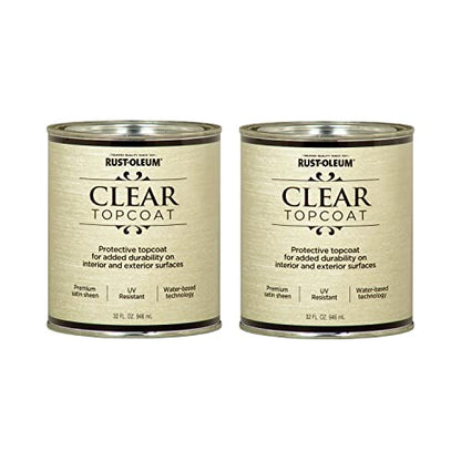 Rust-Oleum 253613-2PK Metallic Accents Paint, Quart, Satin Clear, 2 Pack - color: Satin Clear, size: 32 Fl Oz (Pack of 2)