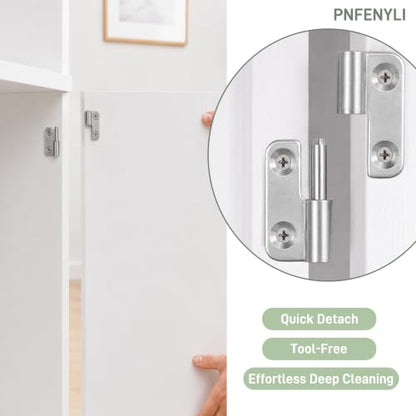 1.5in Lift Off Hinges 4Pack, 304 Stainless Steel Small Cabinet Hinges, Pin-on-Right Removable Butt Hinges for Wooden Box, Tool-Free Hinge for DIY & Electronics Enclosure (Silver, 16 Screws) - size: 1.5x1.35x0.4 in