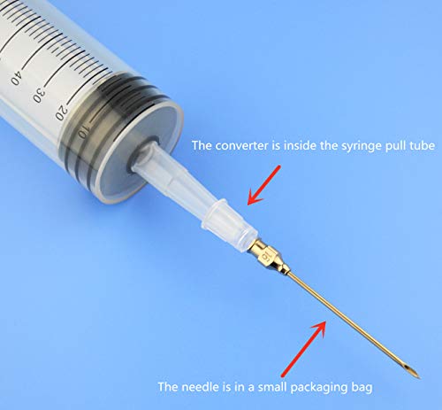 2Pcs-100ml Syringe, 100cc Kitchen Glue Dispenser, Large Volume Plastic Syringe With Needle for Dispensing (100ml-B) - size: 100ml-B
