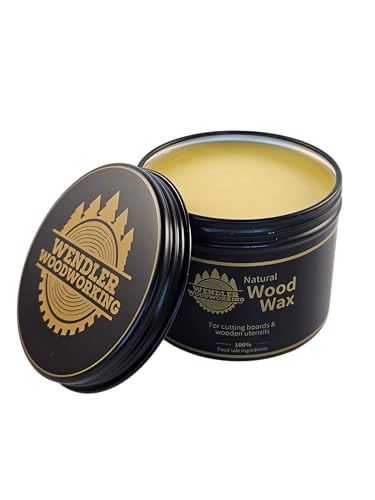 Natural Wood Wax (4 oz) for Cutting Boards, Wooden Utensils, Butcher Blocks, Wooden Surfaces - Made with Natural Beeswax and Mineral Oil, Handcrafted in USA, Food Safe, Conditioner, Wood Butter - size: 4 Ounce