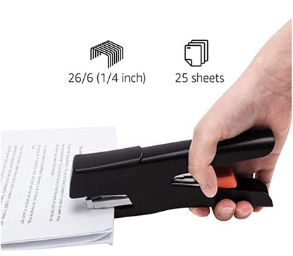 Amazon Basics Effortless Handheld Plier Stapler, 25 Sheet Capacity, Heavy Duty, Easy to Use, Black