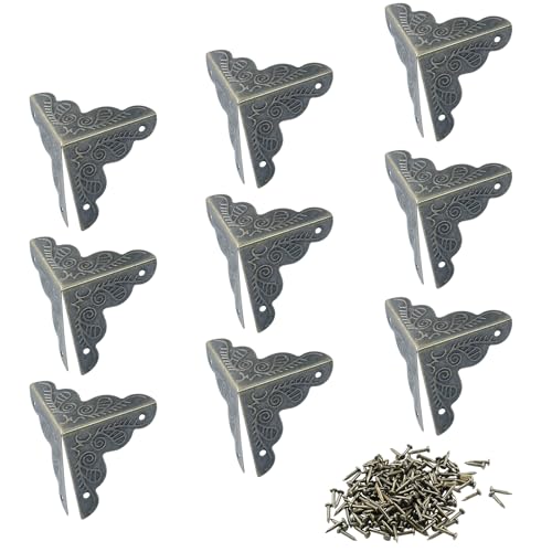 Piutouyar 50 Pcs Antique Box Corner Protectors, 1"x1"x1", Green Bronze - size: Green Bronze