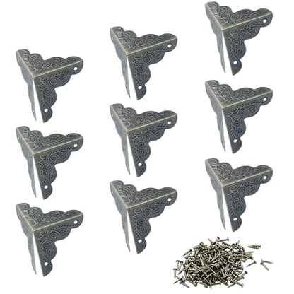 Piutouyar 50 Pcs Antique Box Corner Protectors, 1"x1"x1", Green Bronze - size: Green Bronze