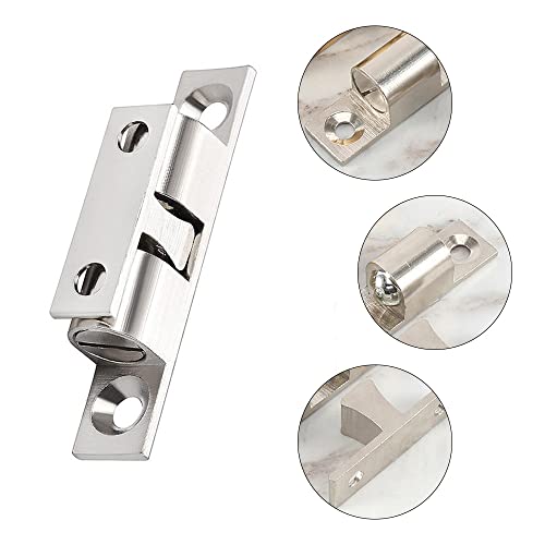 2 Pcs Adjustable Copper Double Ball Roller Tension Catches with Screws Brass Cabinet Cupboard Door Catch Ball Catch Furniture Latch for Cabinet Cupboards Wardrobes