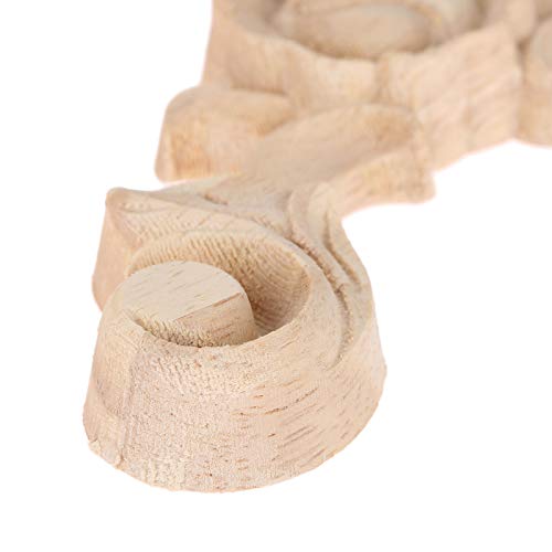 Rose Carved Appliques Onlays, 4Pcs Unpainted Wood Carvings Decals - size: 9x9cm/3.54"x3.54"